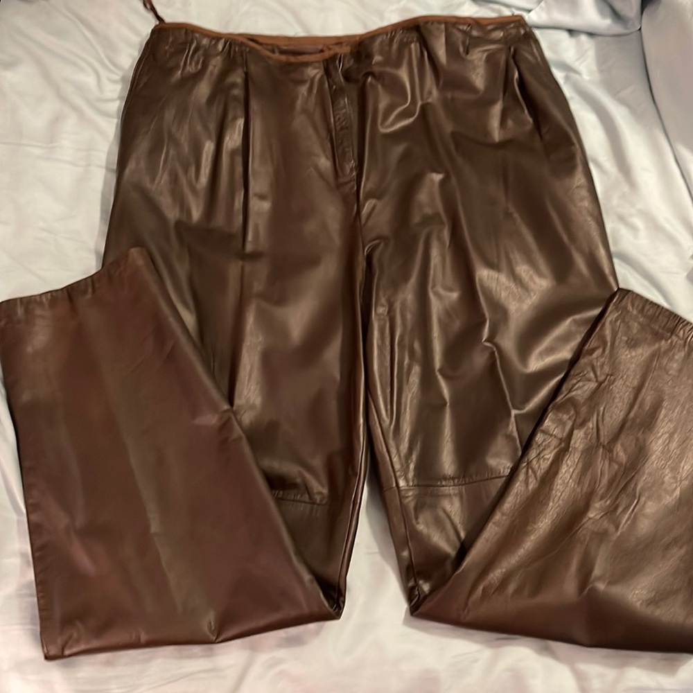 Women’s Genuine Brown leather pants